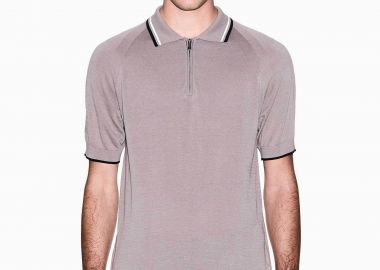 Armani Exchange ανδρική πλεκτή μπλούζα πόλο με φερμουάρ Regular Fit - XM001977AF20139 Μπεζ - ARMANI EXCHANGE - 