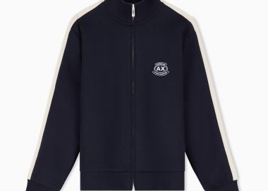 Armani Exchange ανδρική ζακέτα φούτερ με λογότυπο Regular Fit - XM002367AF13047 Σκούρο Μπλε - ARMANI EXCHANGE - 