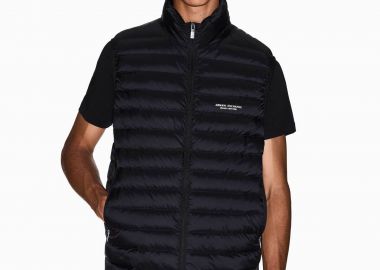 Armani Exchange ανδρικό αμάνικο μπουφάν με καπιτονέ σχέδιο Regular Fit - XM001576AF16927 Μαύρο - ARMANI EXCHANGE - 