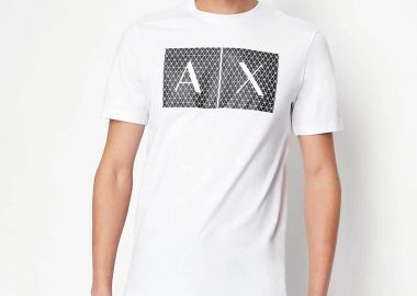 Armani Exchange ανδρικό T-shirt με graphic logo print Regular Fit - 8NZTCKZ8H4Z Λευκό - ARMANI EXCHANGE - 