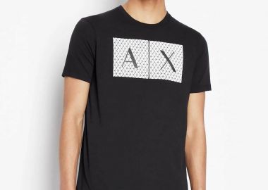 Armani Exchange ανδρικό T-shirt με graphic logo print Regular Fit - 8NZTCKZ8H4Z Μαύρο - ARMANI EXCHANGE - 