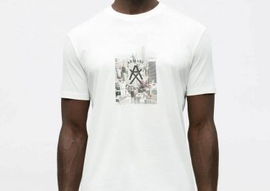 Armani Exchange ανδρικό T-shirt με graphic logo print Regular Fit - XM002214AF10356 Λευκό - ARMANI EXCHANGE - 