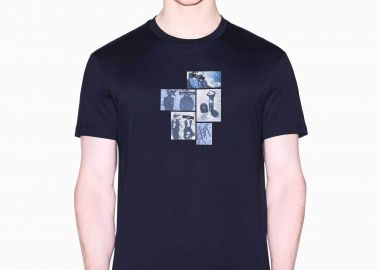 Armani Exchange ανδρικό T-shirt με graphic print Regular Fit - XM002780AF10358 Σκούρο Μπλε - ARMANI EXCHANGE - 