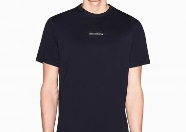 Armani Exchange ανδρικό T-shirt με logo patch Slim Fit - XM002471AF10356 Σκούρο Μπλε - ARMANI EXCHANGE - 