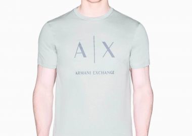 Armani Exchange ανδρικό T-shirt με logo print Slim Fit - XM002683AF10356 Πράσινο Μέντας - ARMANI EXCHANGE - 