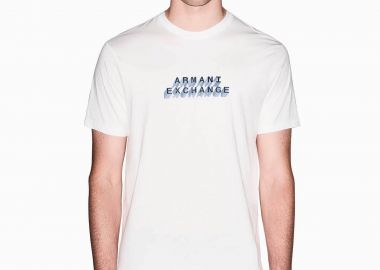 Armani Exchange ανδρικό T-shirt με logo print Slim Fit - XM002779AF10358 Λευκό - ARMANI EXCHANGE - 