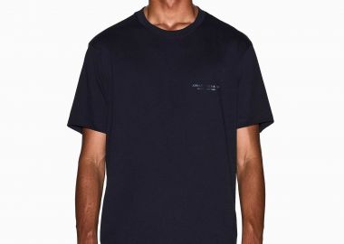 Armani Exchange ανδρικό T-shirt με λογότυπο Regular Fit - XM001281AF10361 Σκούρο Μπλε - ARMANI EXCHANGE - 