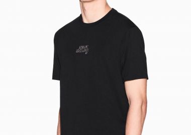 Armani Exchange ανδρικό T-shirt με λογότυπο Regular Fit - XM001784AF10356 Μαύρο - ARMANI EXCHANGE - 