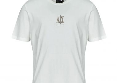 Armani Exchange ανδρικό T-shirt μονόχρωμο με λογότυπο Regular Fit - XM000363AF12308 Λευκό - ARMANI EXCHANGE - 