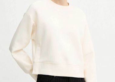 Armani Exchange γυναικεία cropped μπλούζα φούτερ με monogram - XW001828AF10818 Λευκό - ARMANI EXCHANGE - 
