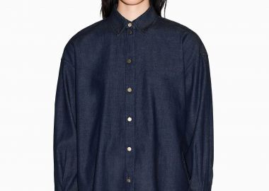 Armani Exchange γυναικείο denim πουκάμισο με ασύμμετρο τελείωμα - XW002258AF21337 Denim Blue Σκούρο - ARMANI EXCHANGE - 