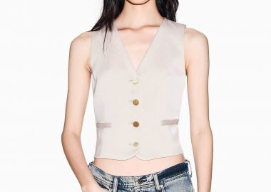 Armani Exchange γυναικείο γιλέκο με χρυσά κουμπιά - XW001954AF21553 Μπεζ - ARMANI EXCHANGE - 