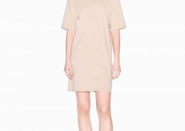 Armani Exchange γυναικείο mini φόρεμα με monogram από στρας - XW000825AF10356 Μπεζ - ARMANI EXCHANGE - 