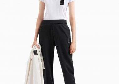 Armani Exchange γυναικείο παντελόνι φόρμας με λογότυπο - 3DYP91YJFDZ Μαύρο - ARMANI EXCHANGE - 