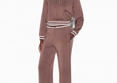 Armani Exchange γυναικείο παντελόνι φόρμας με monogram Regular Fit - XW002073AF10804 Καφέ - ARMANI EXCHANGE - 