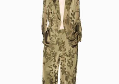 Armani Exchange γυναικείο παντελόνι με all-over print Palazzo Fit - XW002011AF21551 Λαδί - ARMANI EXCHANGE - 