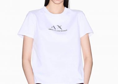 Armani Exchange γυναικείο T-shirt με graphic logo - XW001345AF16356 Λευκό - ARMANI EXCHANGE - 