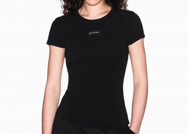 Armani Exchange γυναικείο T-shirt με logo patch Slim Fit - XW001362AF16294 Μαύρο - ARMANI EXCHANGE - 