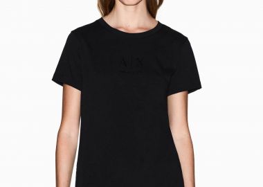 Armani Exchange γυναικείο T-shirt με λογότυπο Regular Fit - XW001459AF10356 Μαύρο - ARMANI EXCHANGE - 