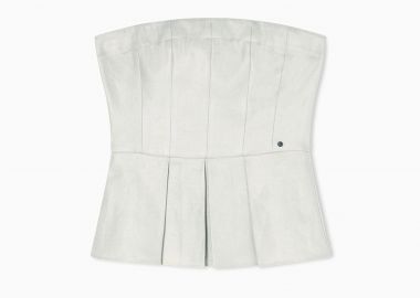 Armani Exchange γυναικείο τοπ στράπλες με πιέτες - XW001984AF21530 Εκρού - ARMANI EXCHANGE - 