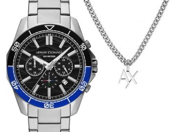 ARMANI EXCHANGE Spencer Gift Set - AX7166, Silver case with Stainless Steel Bracelet - Armani Exchange - 