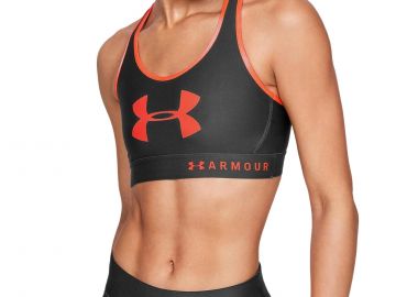 ARMOUR MID KEYHOLE GRAPHIC BRA ΓΚΡΙ - UNDER ARMOUR - 