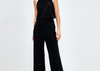 Aruna γυναικεία παντελόνα λούρεξ μαύρο - SOU - 