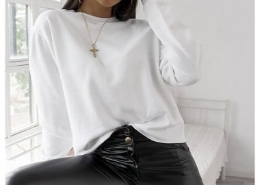 ASH WHITE CROP SWEATSHIRT - sense-shop - 