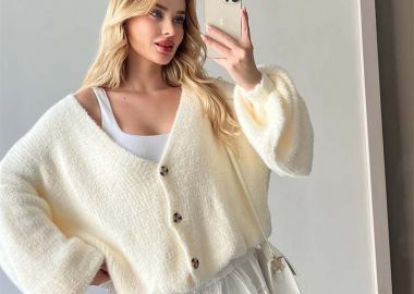 ASIA γυναικεία πλεκτή ζακέτα εκρού - SOU - 