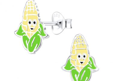 Ασημένια καρφωτά σκουλαρίκια καλαμπόκι -  - 