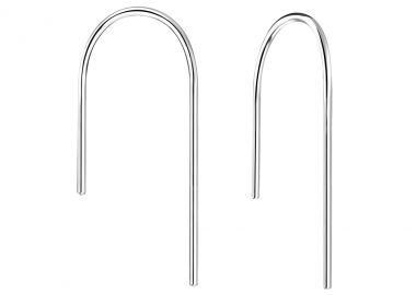 Ασημένια κρεμαστά σκουλαρίκια σε minimal σχέδιο -  - 