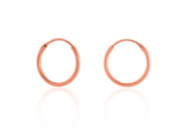 Ασημένια κρικάκια με λεπτό σύρμα διάμετρος 1,3 cm επιχρυσωμένα με ροζ χρυσό -  - 