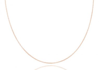 Ασημένια λεπτή κλασική αλυσίδα 60cm επιχρυσωμένη με ροζ χρυσό -  - 