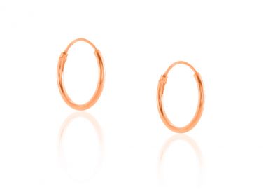 Ασημένια σκουλαρίκια κρίκοι επιχρυσωμένα με ροζ χρυσό -  - 