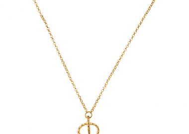 Ασημένιο κολιέ με το γράμμα “Φ” επιχρυσωμένο -  - 