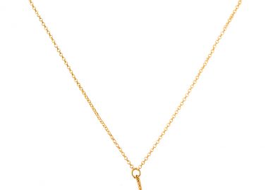 Ασημένιο κολιέ με το γράμμα “Ι” επιχρυσωμένο -  - 