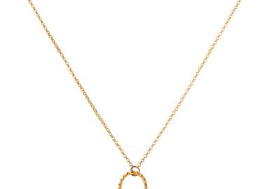 Ασημένιο κολιέ με το γράμμα “Ω” επιχρυσωμένο -  - 