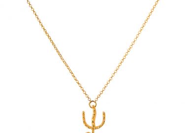 Ασημένιο κολιέ με το γράμμα “Ψ” επιχρυσωμένο -  - 