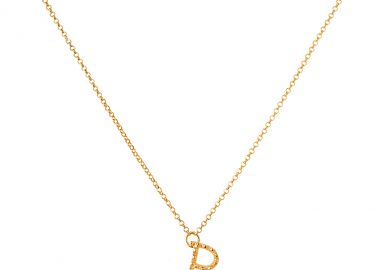 Ασημένιο κολιέ με το γράμμα “Ρ” επιχρυσωμένο -  - 