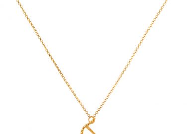 Ασημένιο κολιέ με το γράμμα “Τ” επιχρυσωμένο -  - 