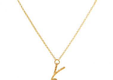 Ασημένιο κολιέ με το γράμμα “Υ” επιχρυσωμένο -  - 