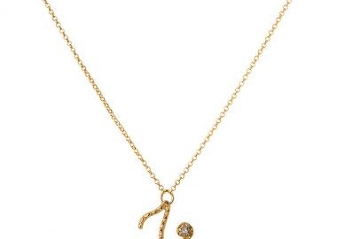 Ασημένιο κολιέ με το γράμμα “Ζ” επιχρυσωμένο -  - 