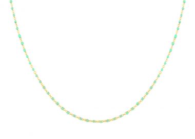 Ασημένιο Κολιέ Ροζάριο με Σιέλ Σμάλτο επιχρυσωμένο -  - 