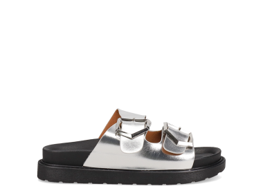 Ασημί footbed σανδάλι - SIXTH SENS - 