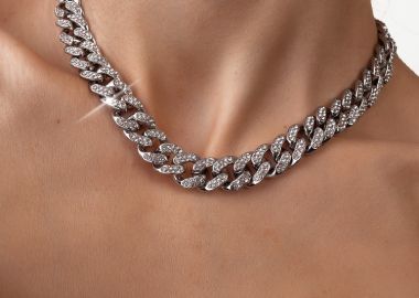ΑΣΗΜΙ ΚΟΛΙΕ ΜΕ STRASS - FARNESE - sense-shop - 