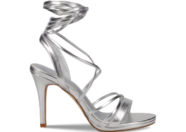 Ασημί μεταλλιζέ multistrap πέδιλο - MIGATO - 