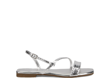 Ασημί μεταλλιζέ σανδάλι - MIGATO - 