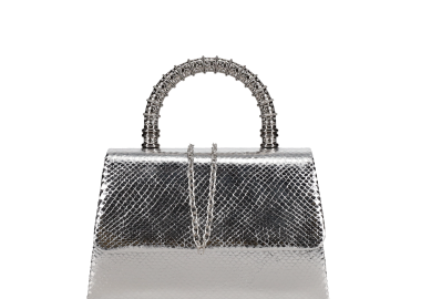 Ασημί τσάντα χειρός - MIGATO - 