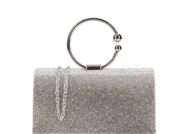 Ασημί τσαντάκι χειρός - MIGATO - 
