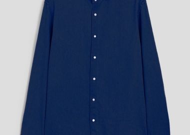 ASPESI Ανδρικό Μπλε Chambray Micro-Twill Vic Shirt - ASPESI - 